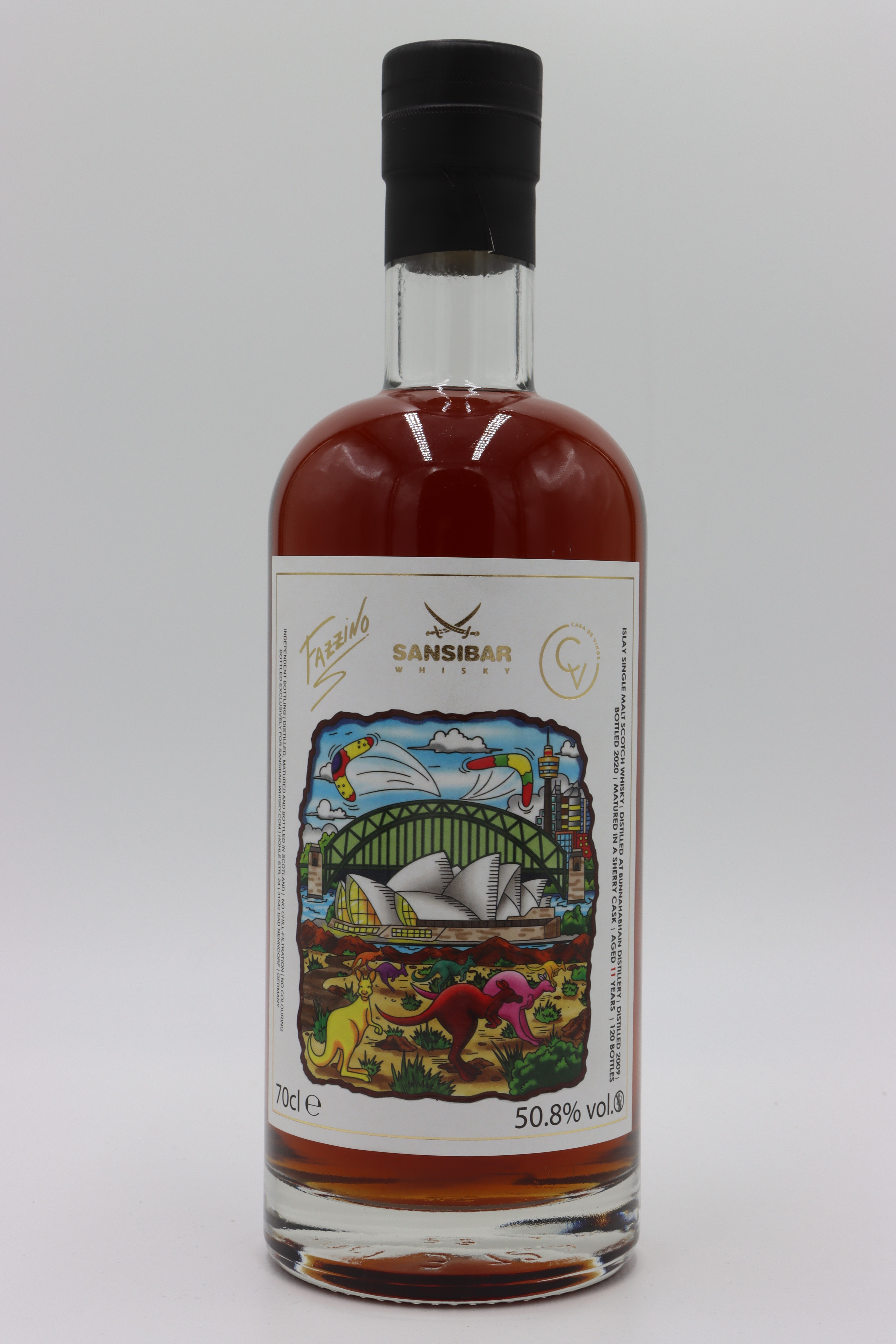 Bunnahabhain 11y - Sansibar Whisky Fazzino Label for Australia